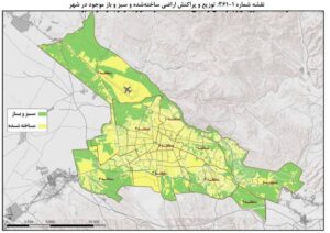 توزیع و پراکنش اراضی ساخته شده شهر تبریز