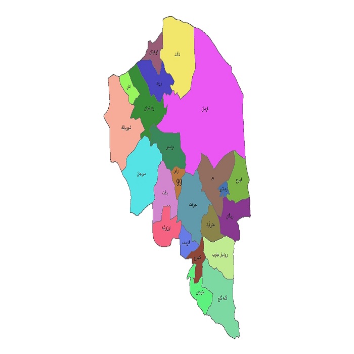 شیپ فایل ها و نقشه های تقسیمات سیاسی استان کرمان 1399