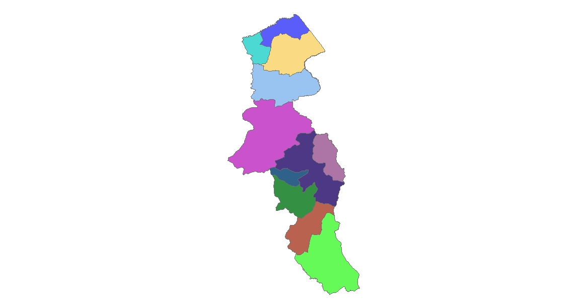 شیپ فایل شهرستان های استان اردبیل