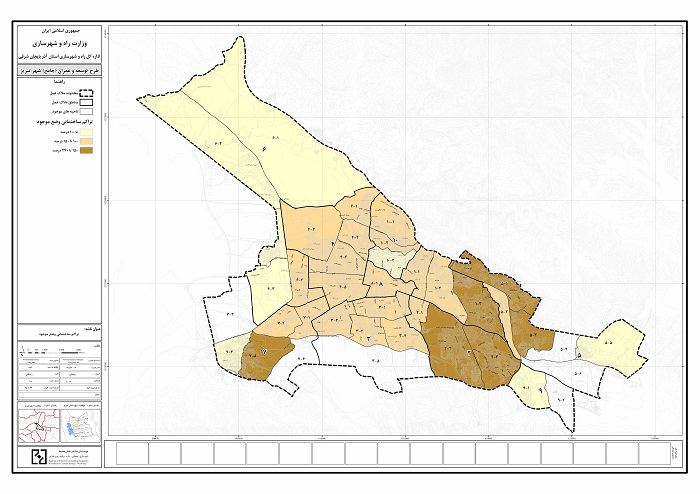 دانلود نقشه تراکم ساختمانی وضع موجود شهر تبریز