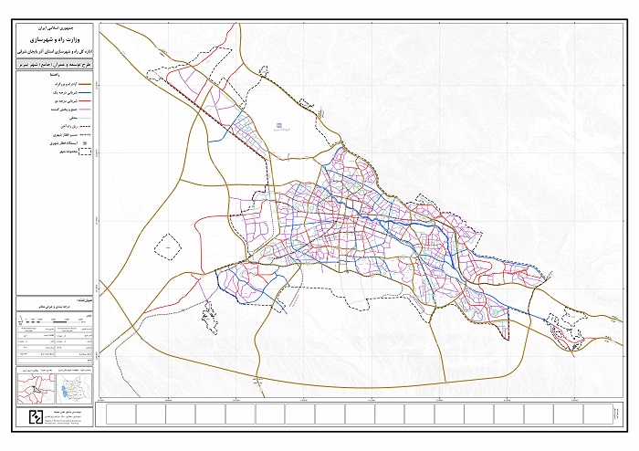 دانلود نقشه درجه بندي و عرض معابر شهر تبریز