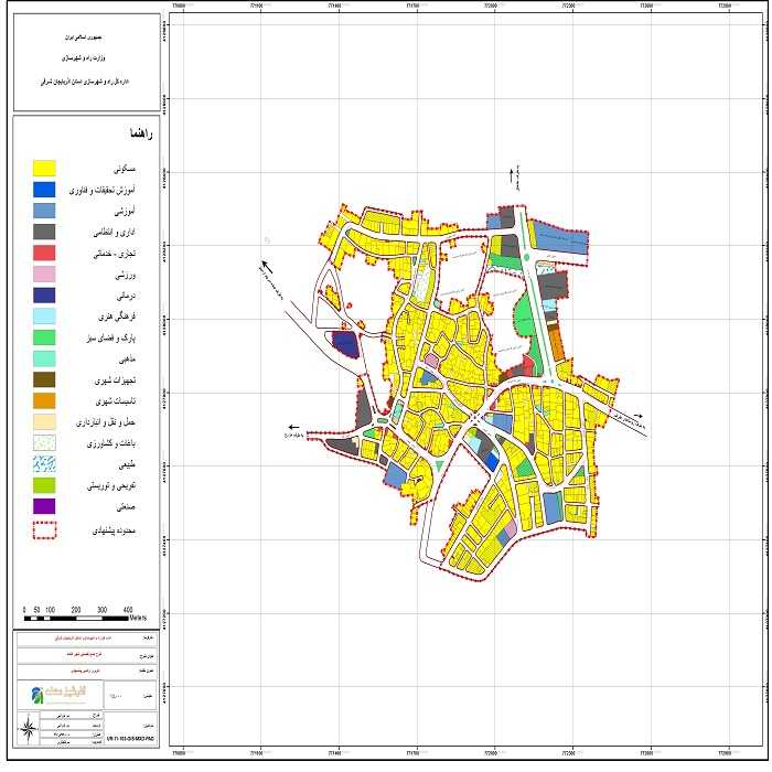 نقشه کاربری اراضی پیشنهادی شهر آقکند