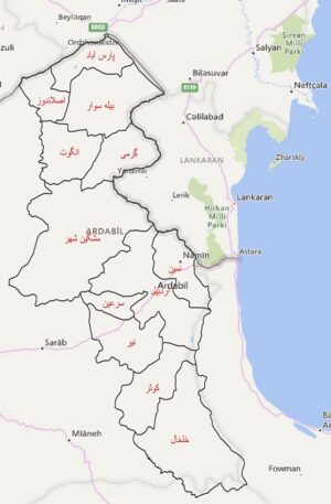 دانلود جدیدترین نقشه های تقسیمات کشوری استان اردبیل 1401