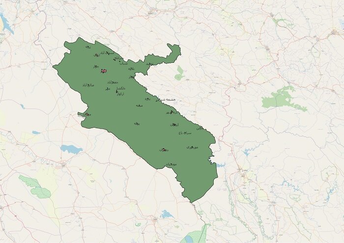 دانلود نقشه شیپ فایل محدوده شهرهای ایلام 1401
