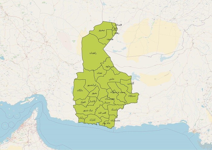 دانلود جدیدترین نقشه های تقسیمات کشوری استان سیستان و بلوچستان 1401