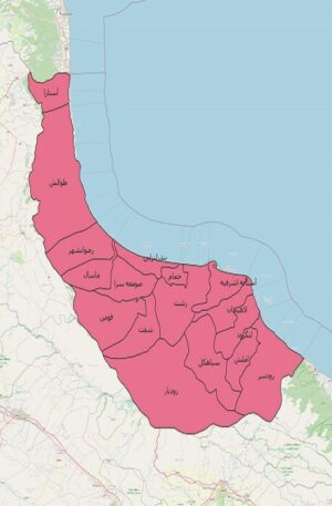 دانلود جدیدترین نقشه های تقسیمات کشوری استان گیلان 1401