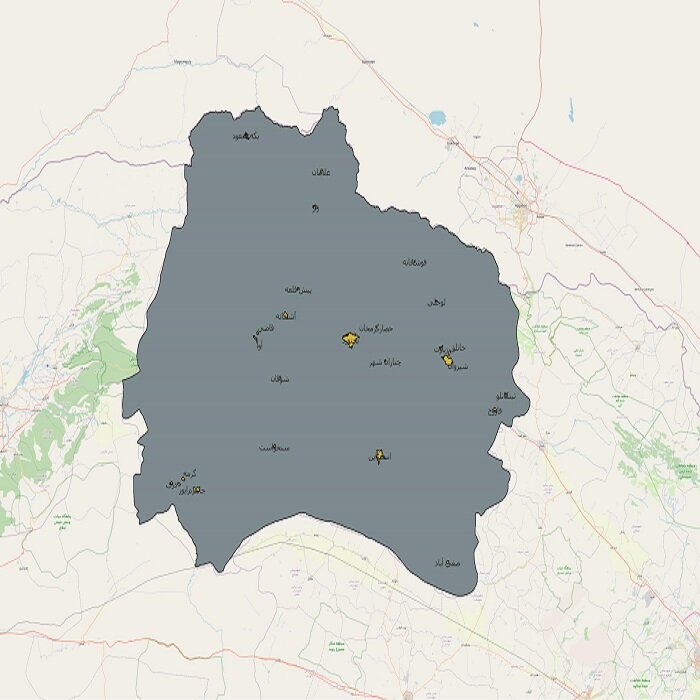 دانلود نقشه شیپ فایل محدوده شهرهای خراسان شمالی 1401