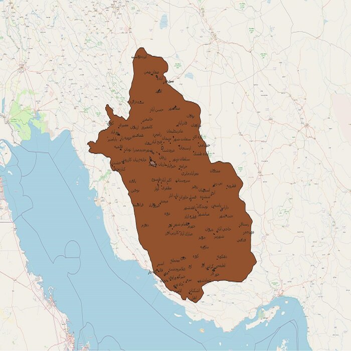 دانلود نقشه شیپ فایل محدوده شهرهای فارس 1401