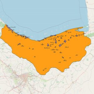 دانلود نقشه شیپ فایل محدوده شهرهای مازندران 1401